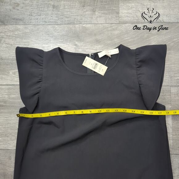 Loft Petite Ruffle Cap Sleeve Mini Dress Size SP - Picture 5 of 7